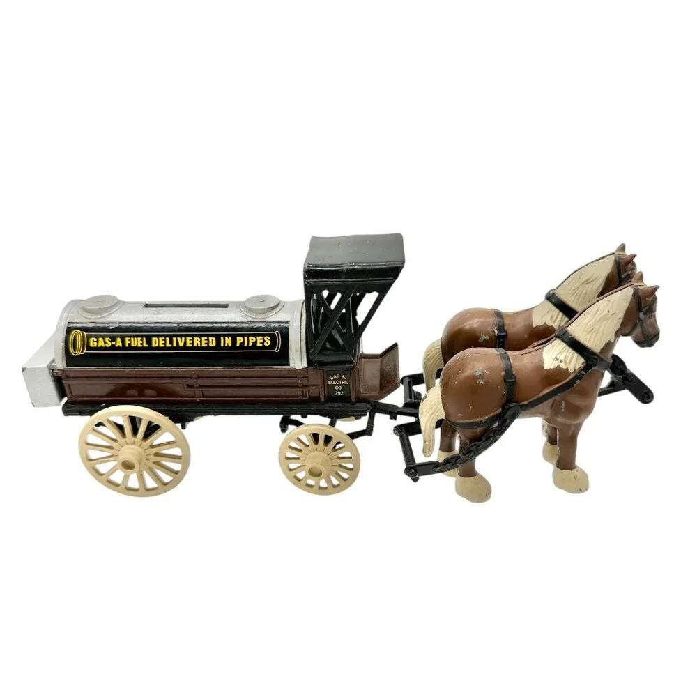 ERTL Horse and Wagon Tanker Bank Vintage Collectible Coin Bank Limited Edition